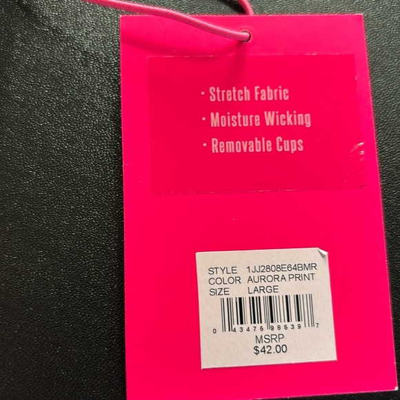 Juicy Couture Aurora print moisture wicking removable cup stretch athletic bra - Picture 6 of 6